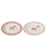 ontbijtbord porselein decal 2ass wit/kleur(en) d.20.3cm x h.1.2cm