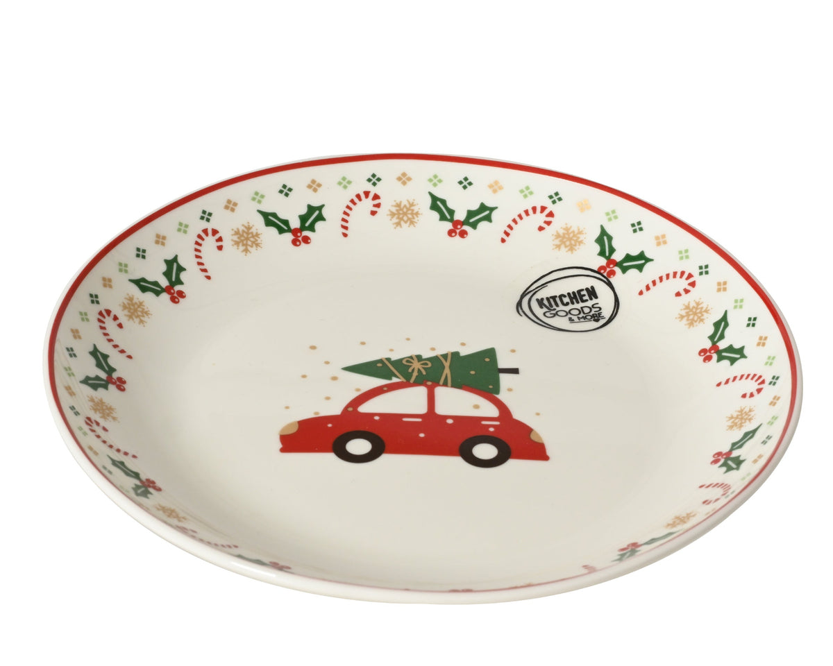 bord porselein decal wit/kleur(en) d.16cm x h.1.8cm