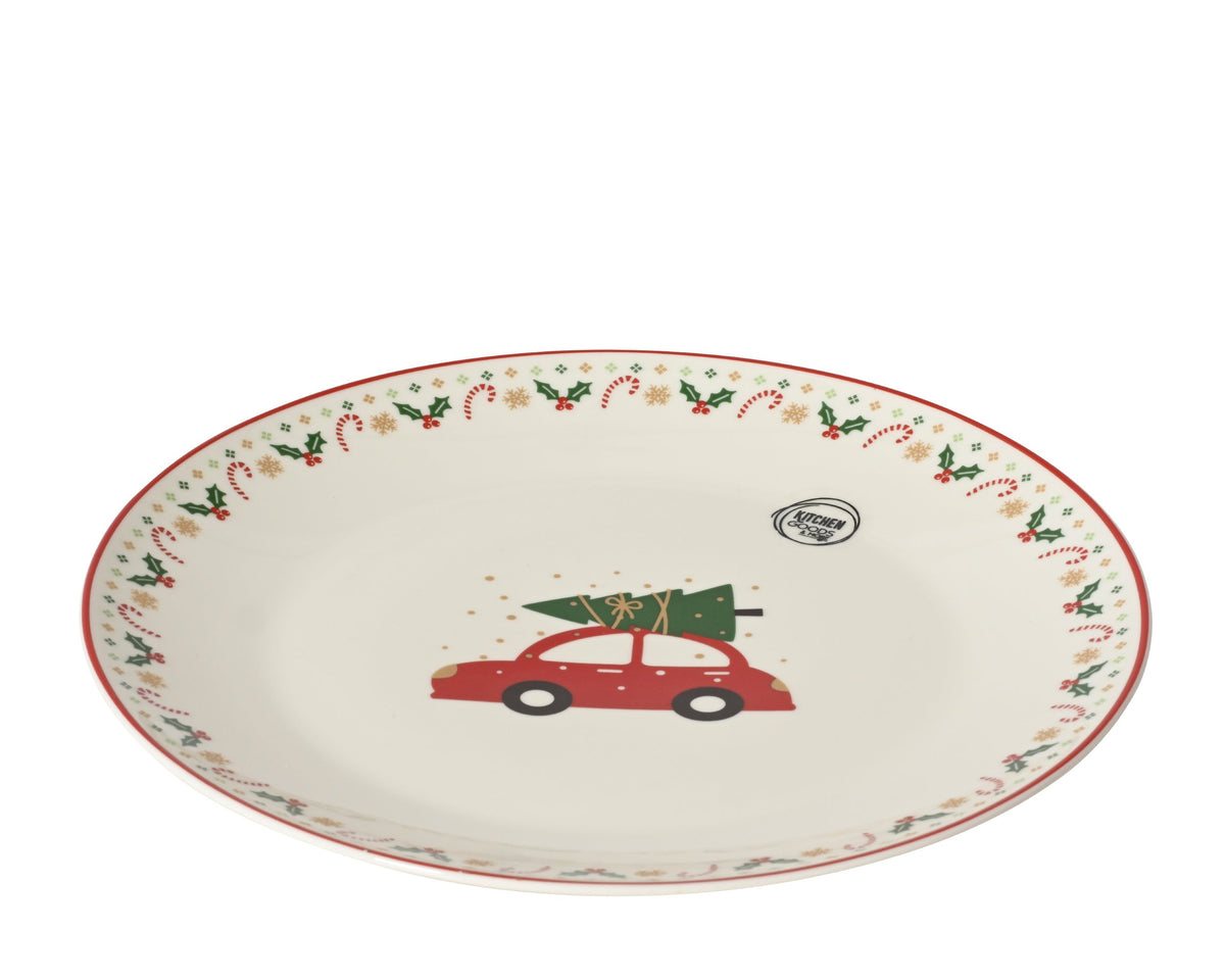 dinerbord porselein decal wit/kleur(en) d.26.7cm x h.2.7cm