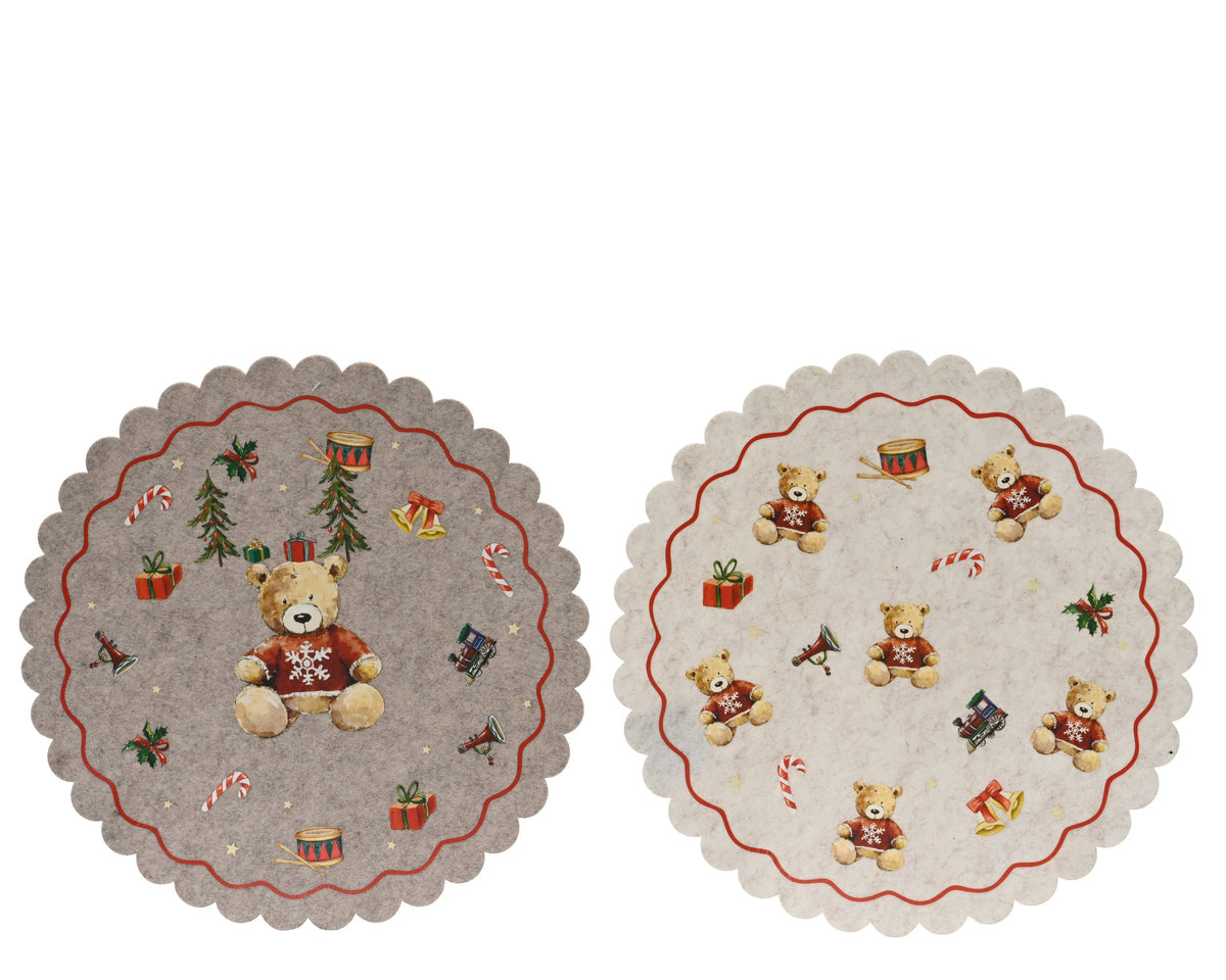 placemat vilt red scallop edge 2ass multi d.36cm x h.0.3cm