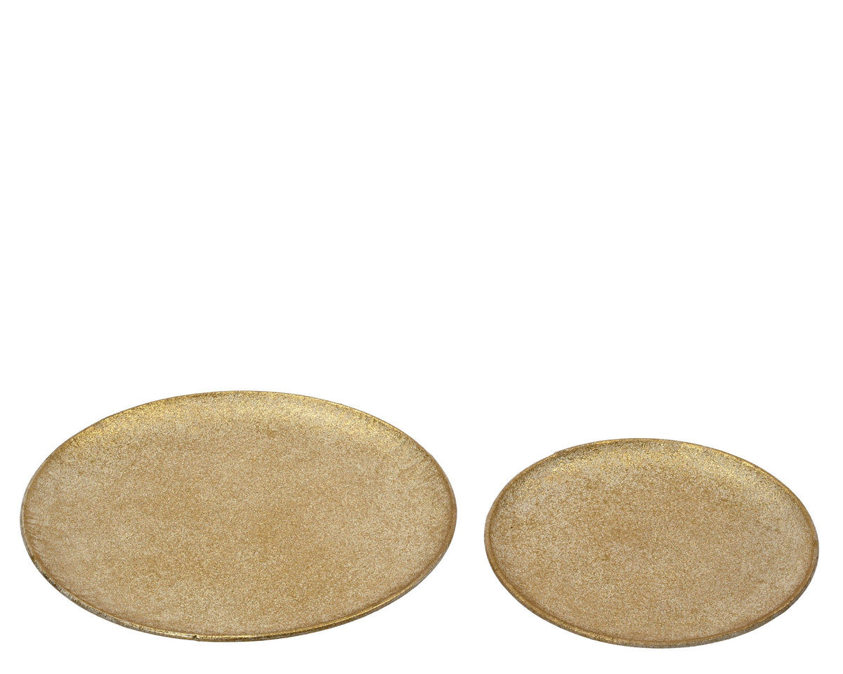 decobord ijzer round antique goud antiek d.39cm x h.2cm