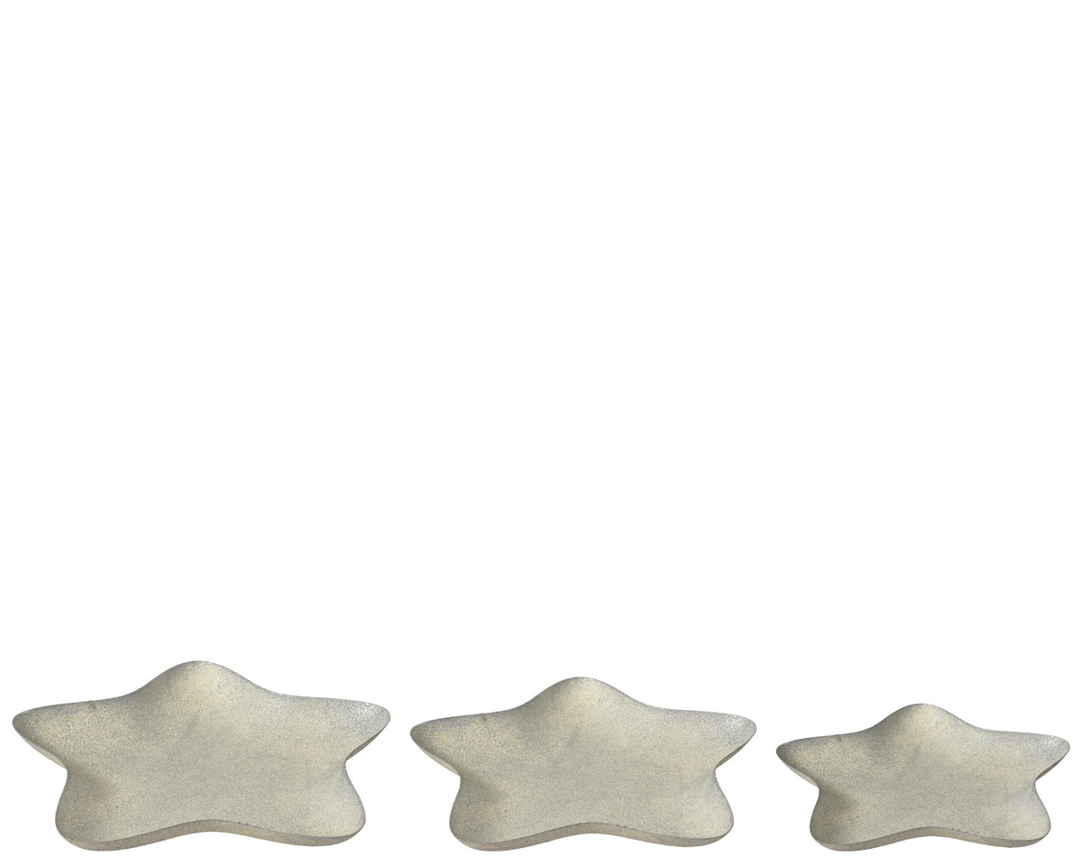 decobord ijzer star antique zilver l.24cm