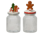 opbergpot glas clear 2ass helder/kleur(en) d.10.8cm x h.24cm