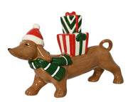 hond dolomiet dog glazed presents bruin/kleur(en) l.21.2cm x w.5.6cm x h.12.2cm