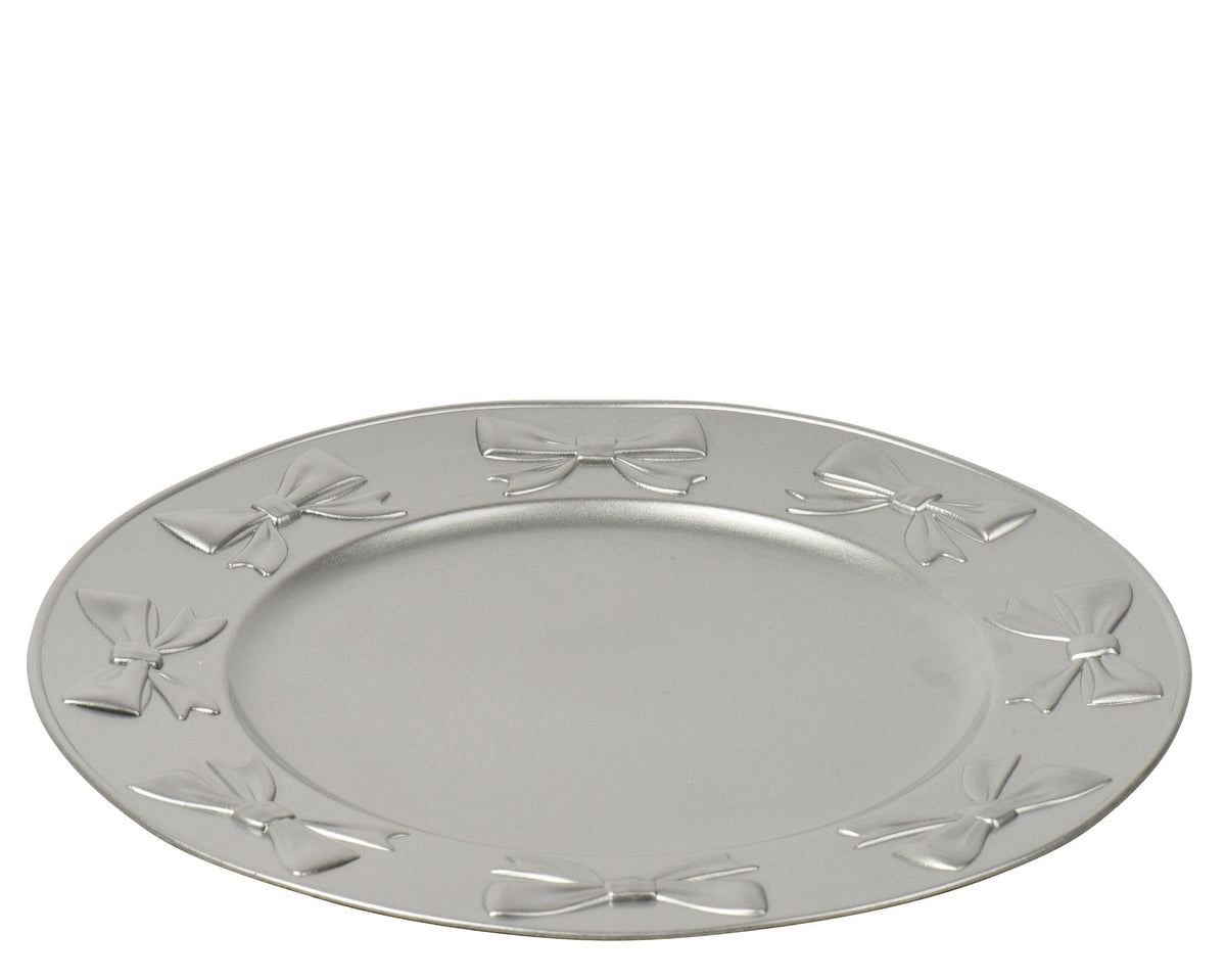 decobord pp round shinny zilver d.33cm x h.1.5cm