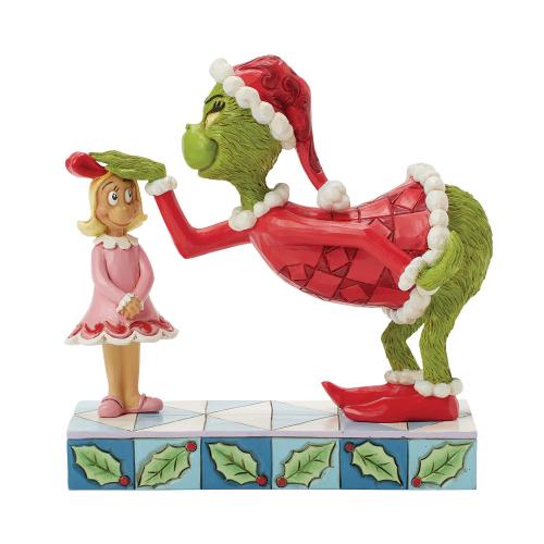the grinch patting cindy-lou on the head figurine