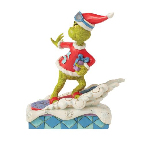 the grinch snowboarding figurine