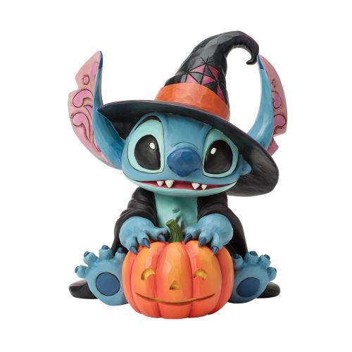 stitch witch with jack-o-lantern figurine disney traditions