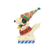 snoopy  woodstock dog bowl sled fig - peanuts by jim shore