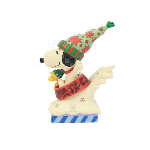 snoopy  woodstock dog bowl sled fig - peanuts by jim shore