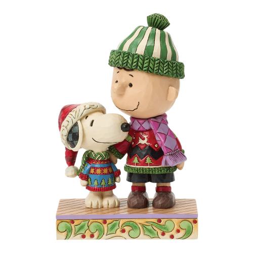snoopy and charlie christmas jumpers - peanuts by jim shore
