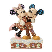 mickey and minnie gingerbread figurine by disney traditions