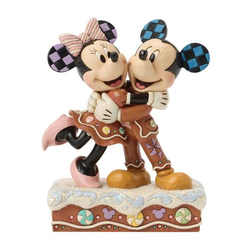 mickey and minnie gingerbread figurine by disney traditions