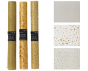 decostof polyester organza, mesh foil stars, glitter 3ass goud l.200cm x w.35cm x h.0.01cm