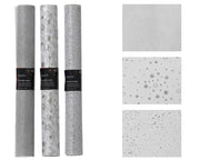 decostof polyester organza, mesh foil stars, glitter 3ass zilver l.200cm x w.35cm x h.0.01cm