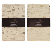 tafelloper polyester rectangle foil tree, snowflake, star 2ass beige/kleur(en) l.32cm x w.150cm x h.0.5cm