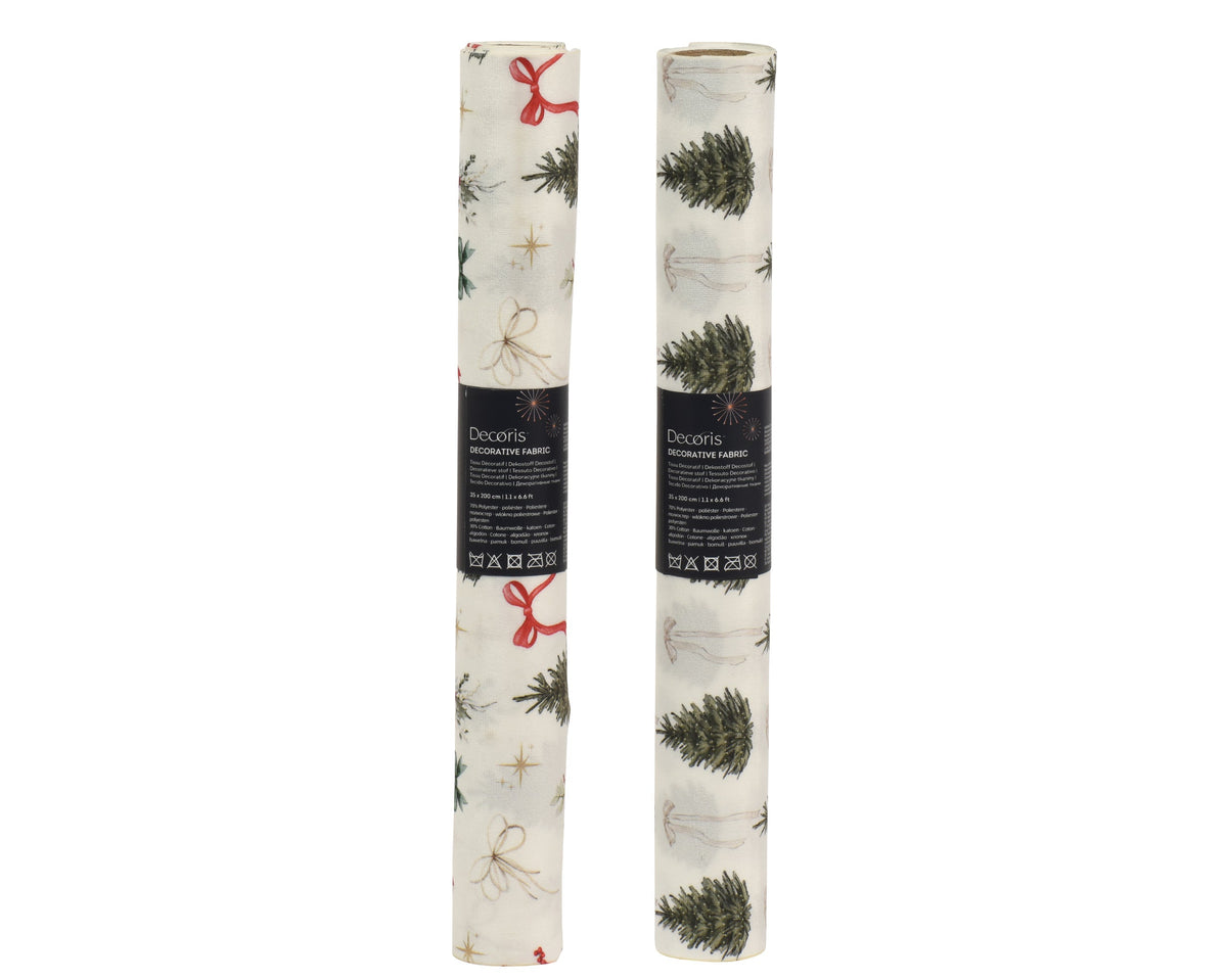 decostof polyester digital print tree 2ass creme l.120cm x w.35cm x h.0.1cm