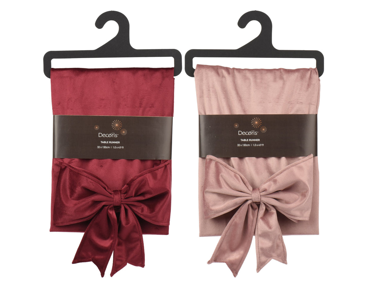 tafelloper polyester bow 2col ass assortie l.150cm x w.32cm x h.0.5cm