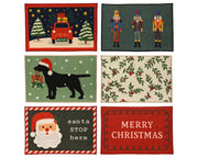 deurmat nylon rectangular stitched edge print 6ass binnen assortie l.40cm x w.60cm x h.0.5cm