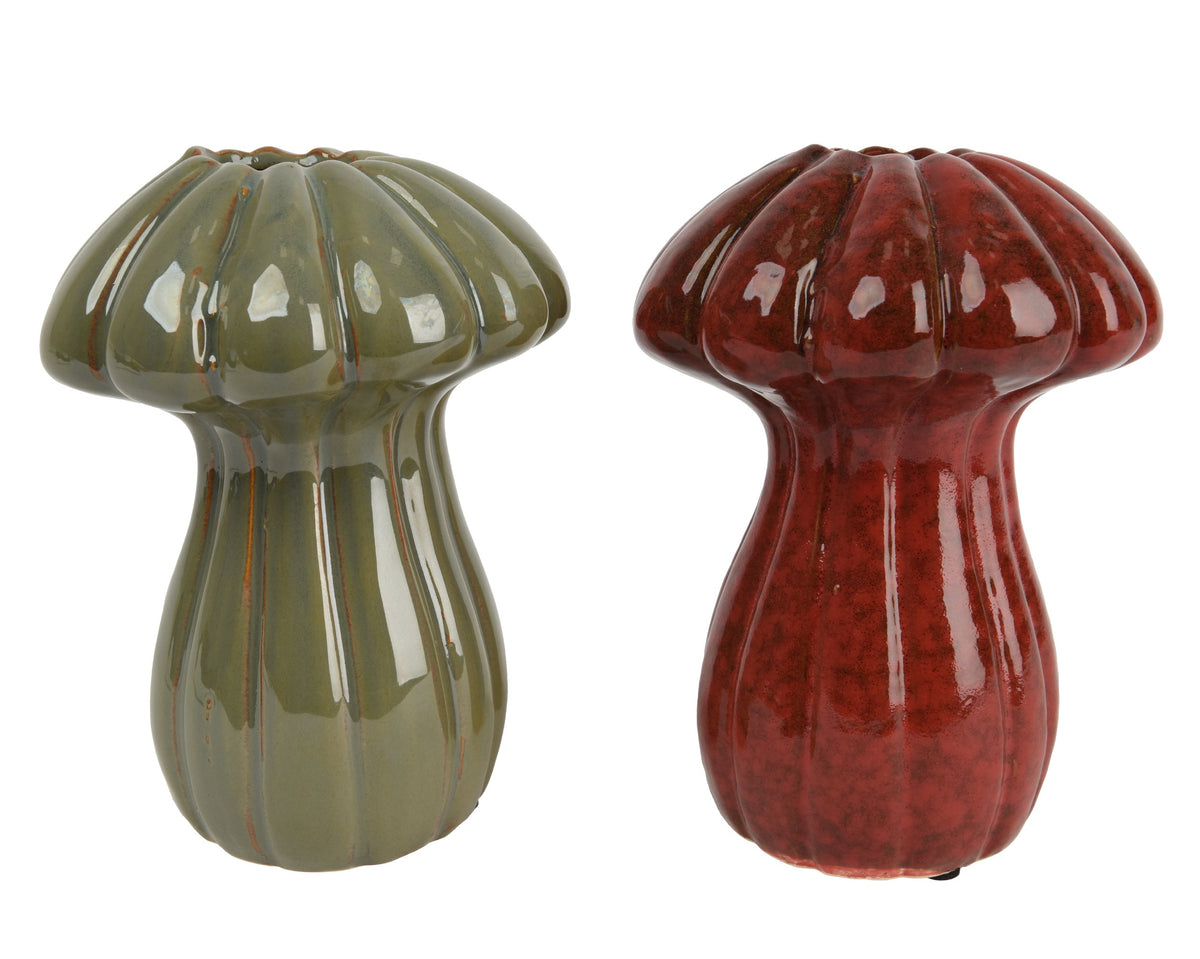 vaas porselein mushroom reaction glaze 2ass assortie l.12cm x w.12cm x h.16.5cm