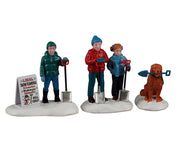 neighborhood snow shovelers, set of 3