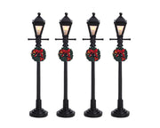 gas lantern street lamp, set of 4, b/o (4.5v)