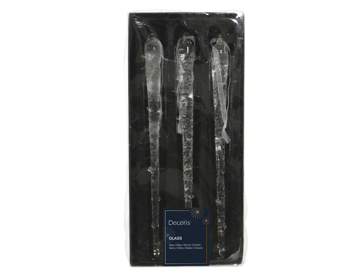 ijspegel glas frosted transparant d.2cm x h.20cm