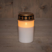 grafverlichting led op batterij met timer 12x7cm wit