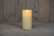 b.o.t. kaars wax rustiek bewegende vlam 10x20cm ivoor 2xc/timer