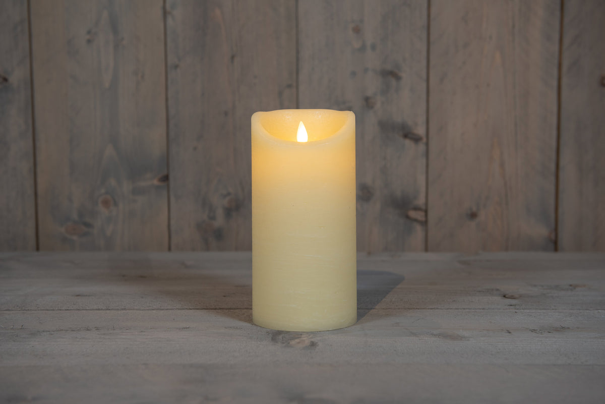 b.o.t. kaars wax rustiek bewegende vlam 10x20cm ivoor 2xc/timer