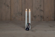 dinerkaars rustiek wax 3d vlam op 2x2aaa batterij met afstandsbediening 23cm wit 2 stuks
