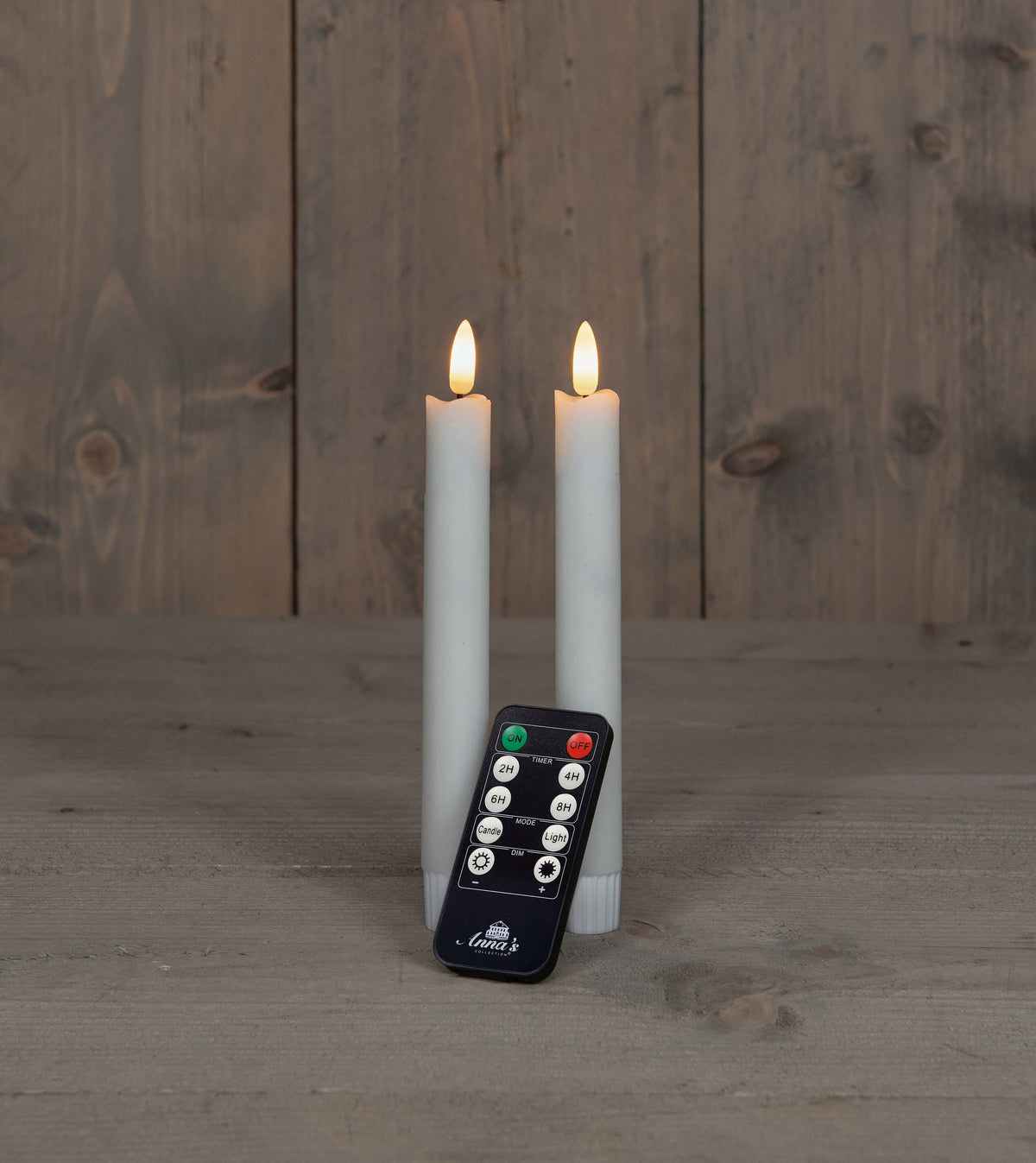 dinerkaars rustiek wax 3d vlam op 2x2aaa batterij met afstandsbediening 18cm wit 2 stuks