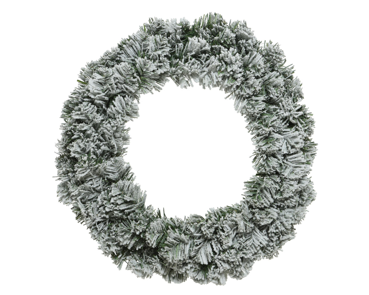 imperial krans snowy binnen en buiten groen/wit d.120cm h25cm