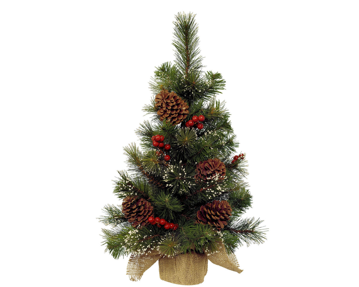ipswich mini boom frosted berries, pinecones binnen groen/wit d.40cm h.60cm