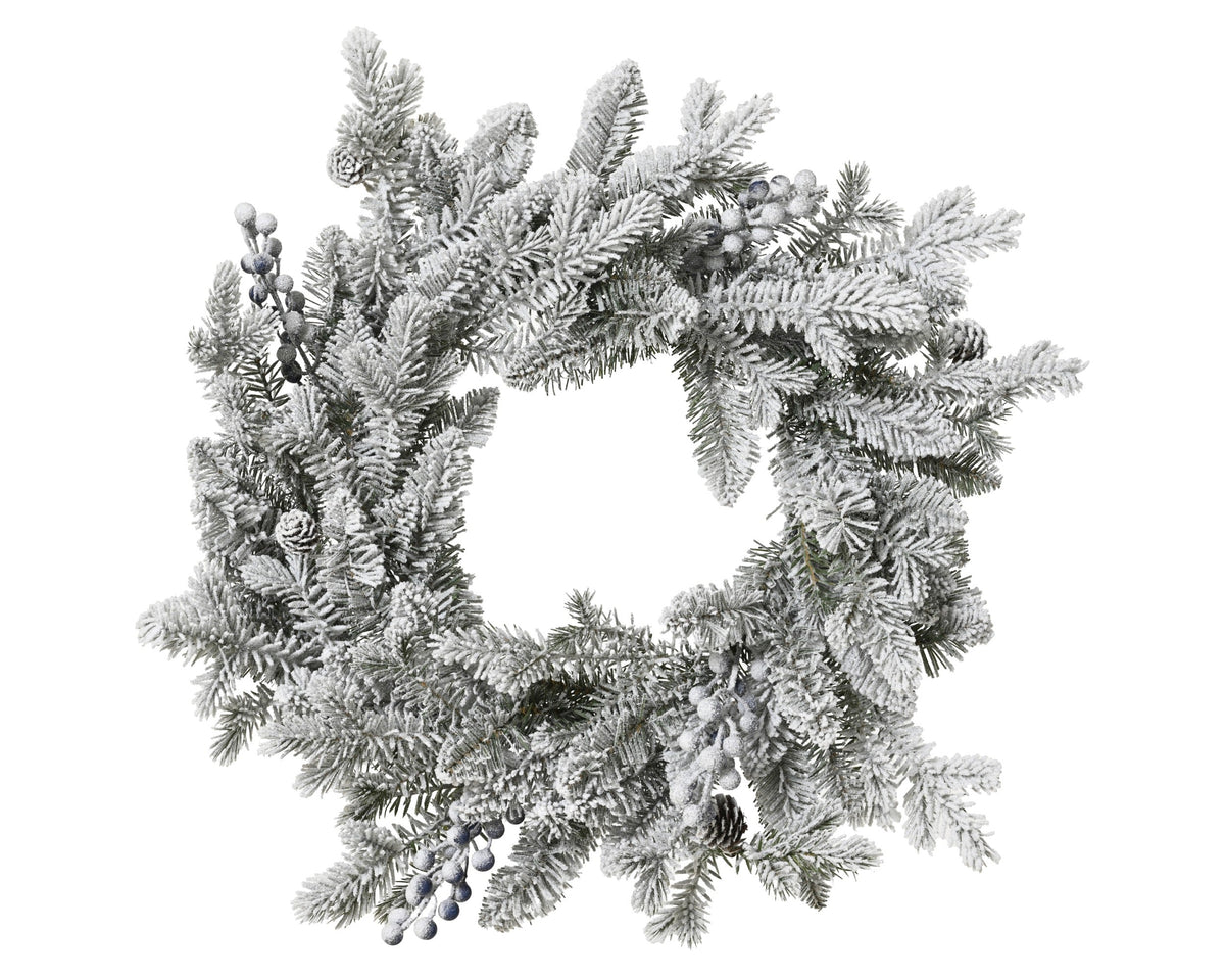 aspen krans snowy glitter binnen groen/wit d.50cm x h.8cm