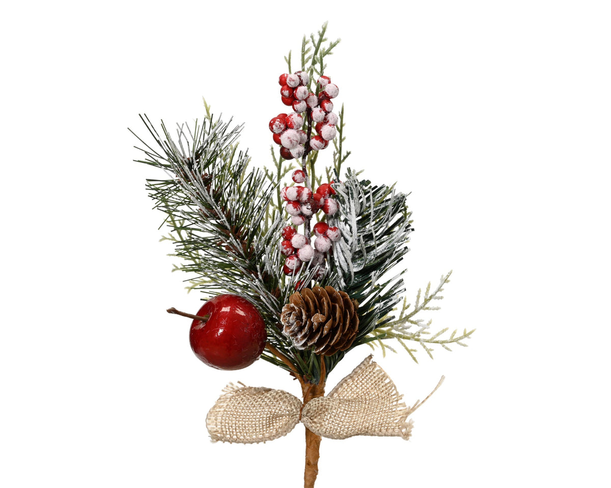 steker snow,glitter bow binnen groen/rood l.5cm x w.8cm x h.20cm