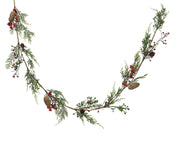 slinger red berries, pinecones binnen groen/rood d.4cm x l.180cm