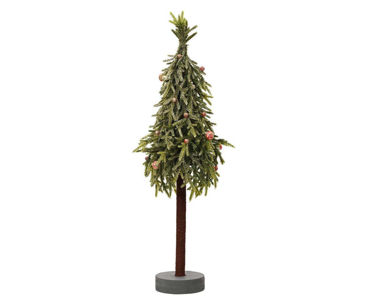 merry fir mini boom glitter w red berry and mashroom binnen groen/kleur(en) d.20cm x h.60cm