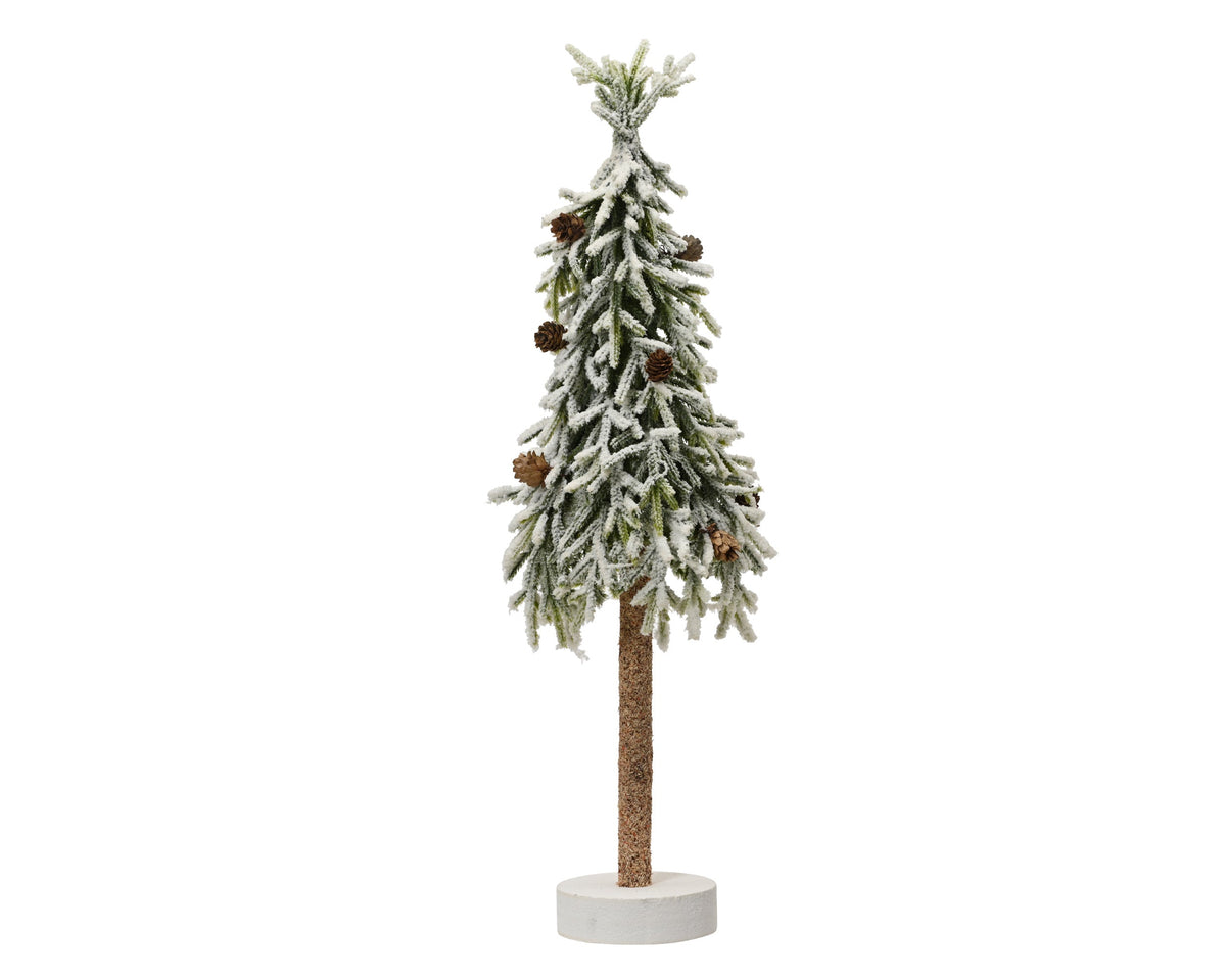 merry fir mini boom snowy w pinecone binnen groen/wit d.20cm x h.60cm