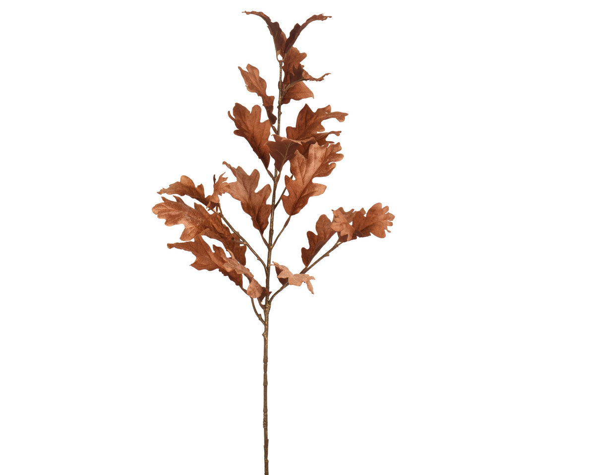 spray polyester fluweel gold wash leaf w gold wash stem bruin l.25cm x w.18cm x h.77cm