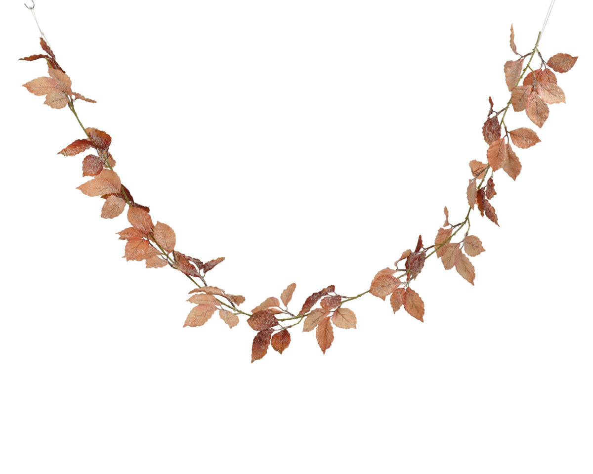 slinger polyester frosted maple leaf oranje l.20cm x w.13cm x h.160cm