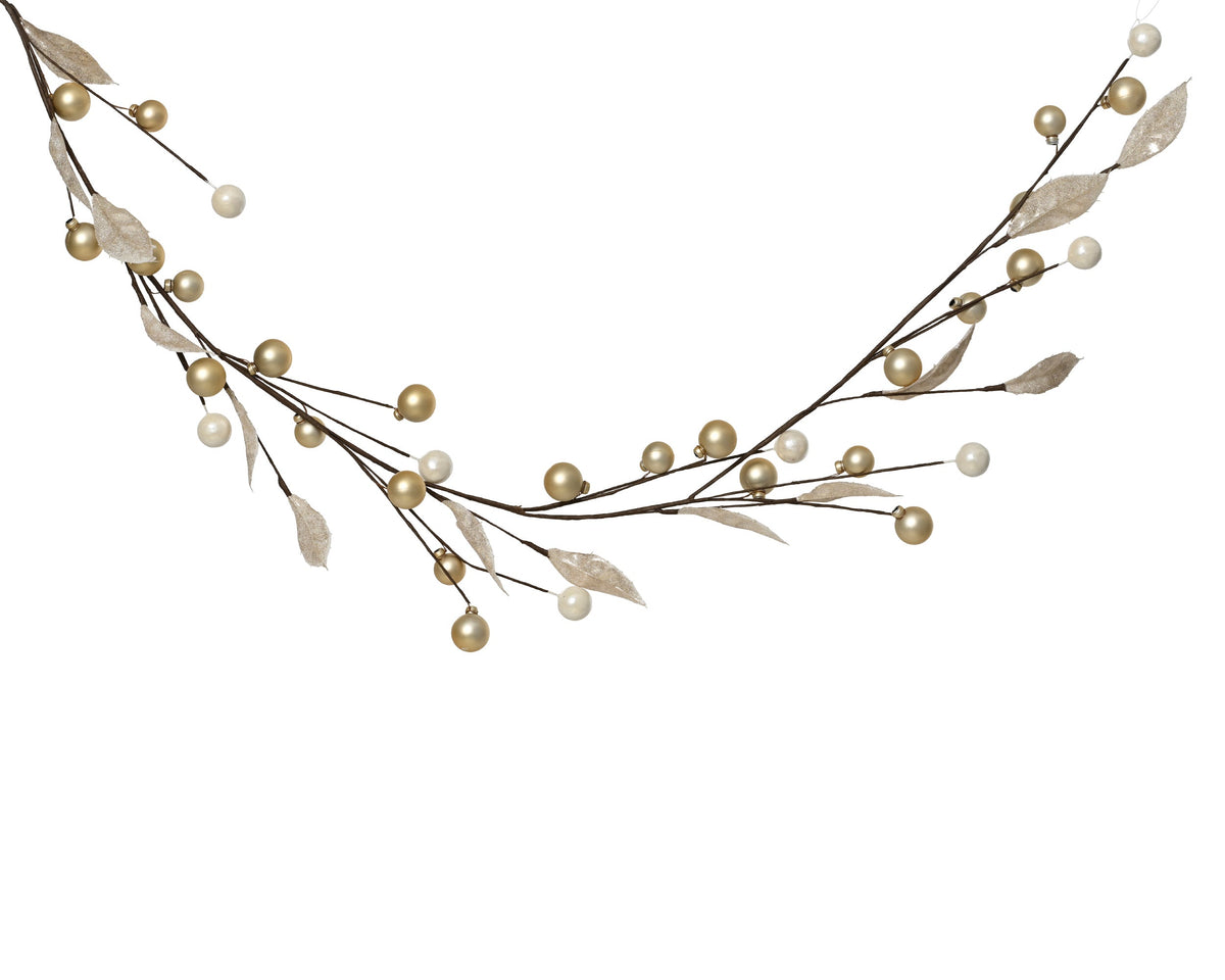 slinger pe glitters 14x leaves, 32x baubles parel l.6cm x w.6cm x h.120cm