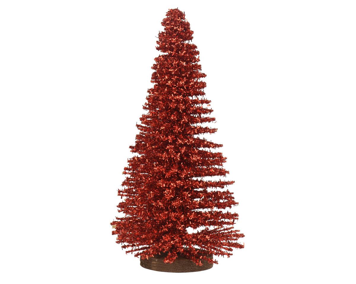 boom bamboe glitters on foot rood d.12cm x h.30cm