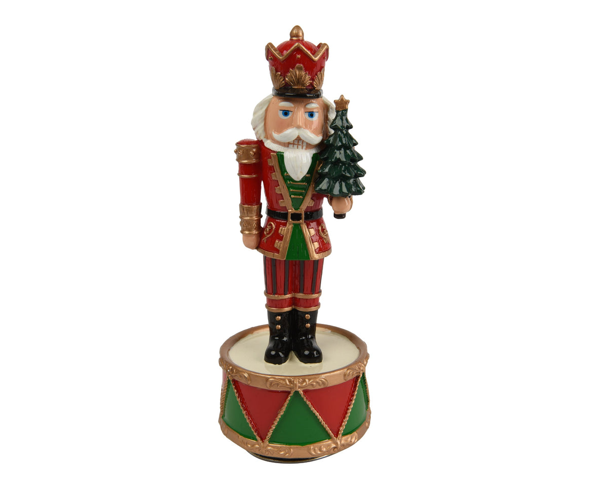 muziekdoos polyresin nutcracker rood/kleur(en) l.8cm x w.8cm x h.21.4cm