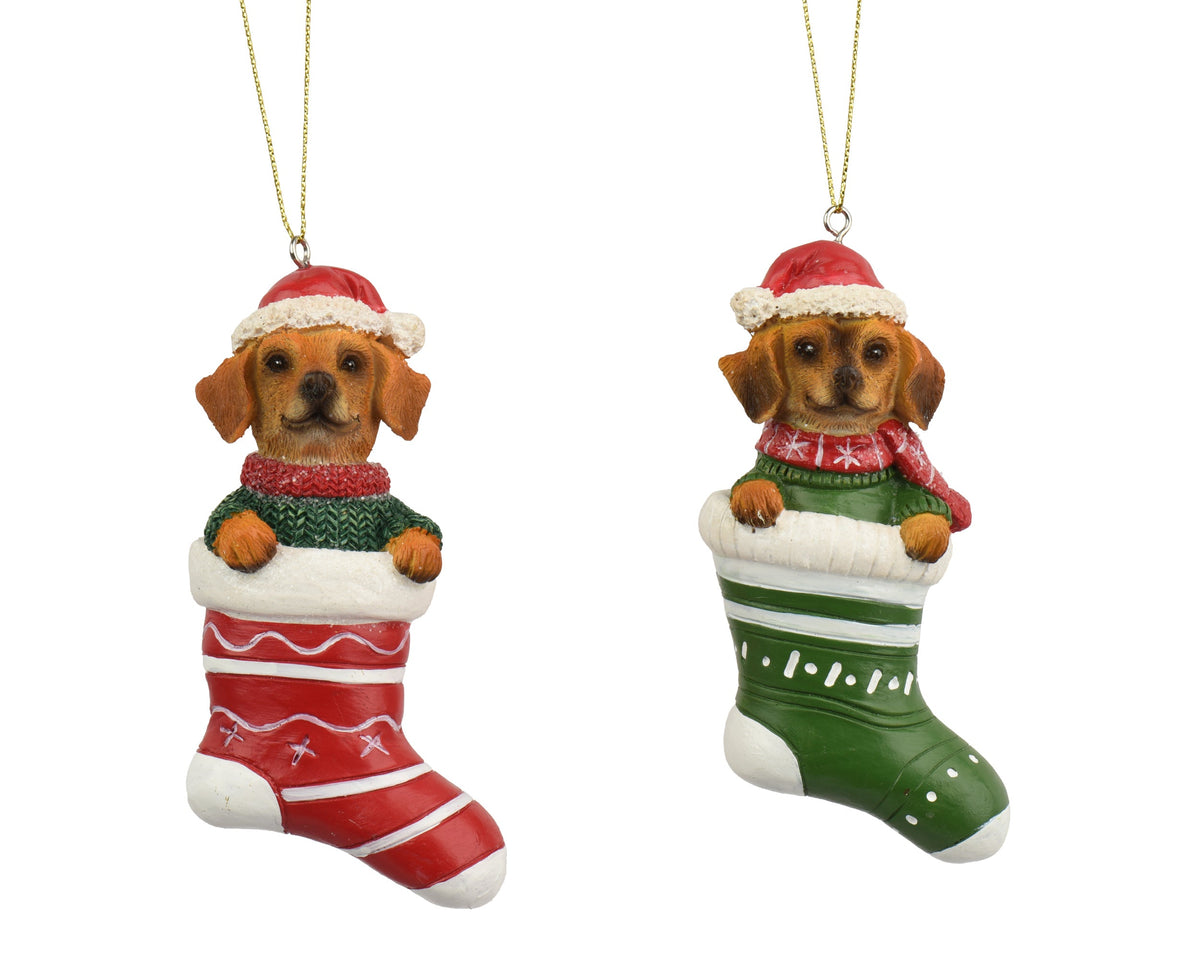 hond polyresin 2ass assortie l.4.5cm x w.6cm x h.11cm