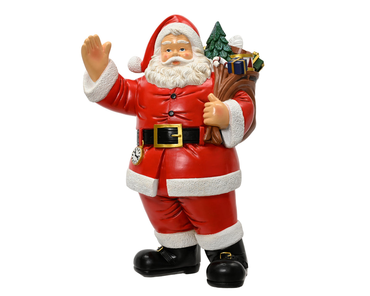 kerstman polyresin rood/kleur(en) l.25cm x w.37cm x h.59cm