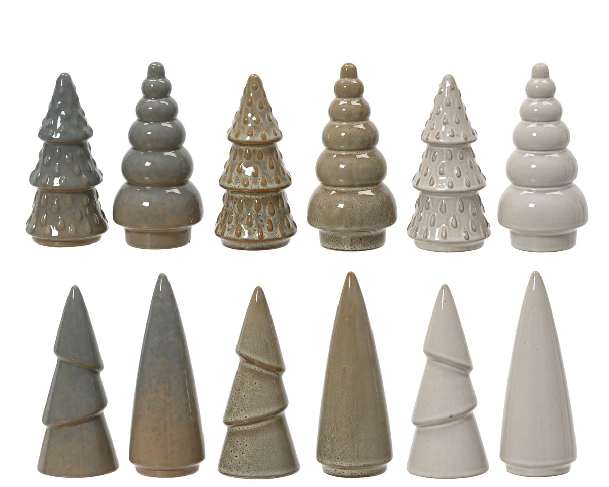boom porselein tree reaction glazed 12ass assortie d.7.7cm x h.15.6cm