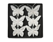 vlinder veer glitter op clip wit l.5cm x w.3.5cm x h.1cm