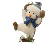 pinguïn polyester polyester hat and earphone, on snowboard wit/blauw l.11cm x w.17cm x h.22cm