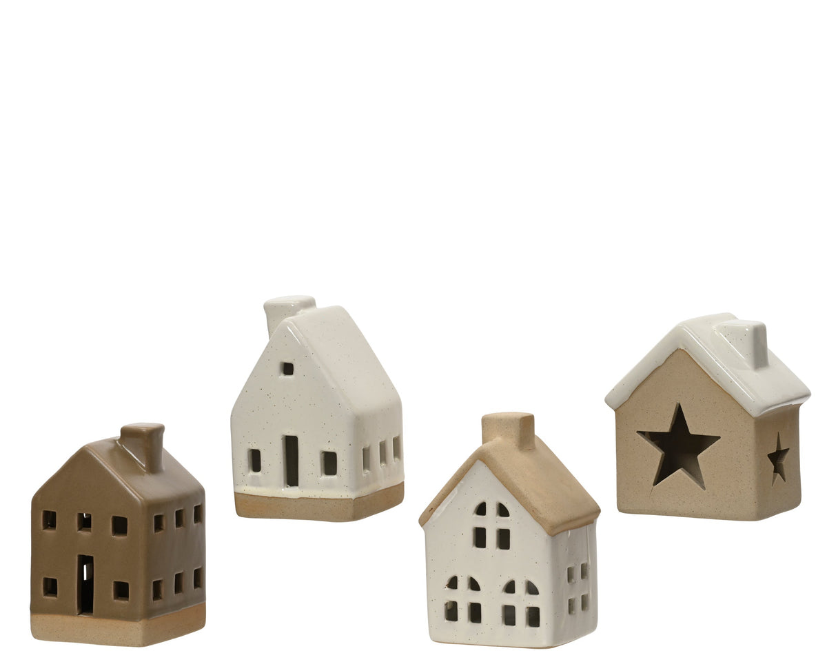 huis keramiek 4ass assortie l.6.3cm x w.7.3cm x h.11cm